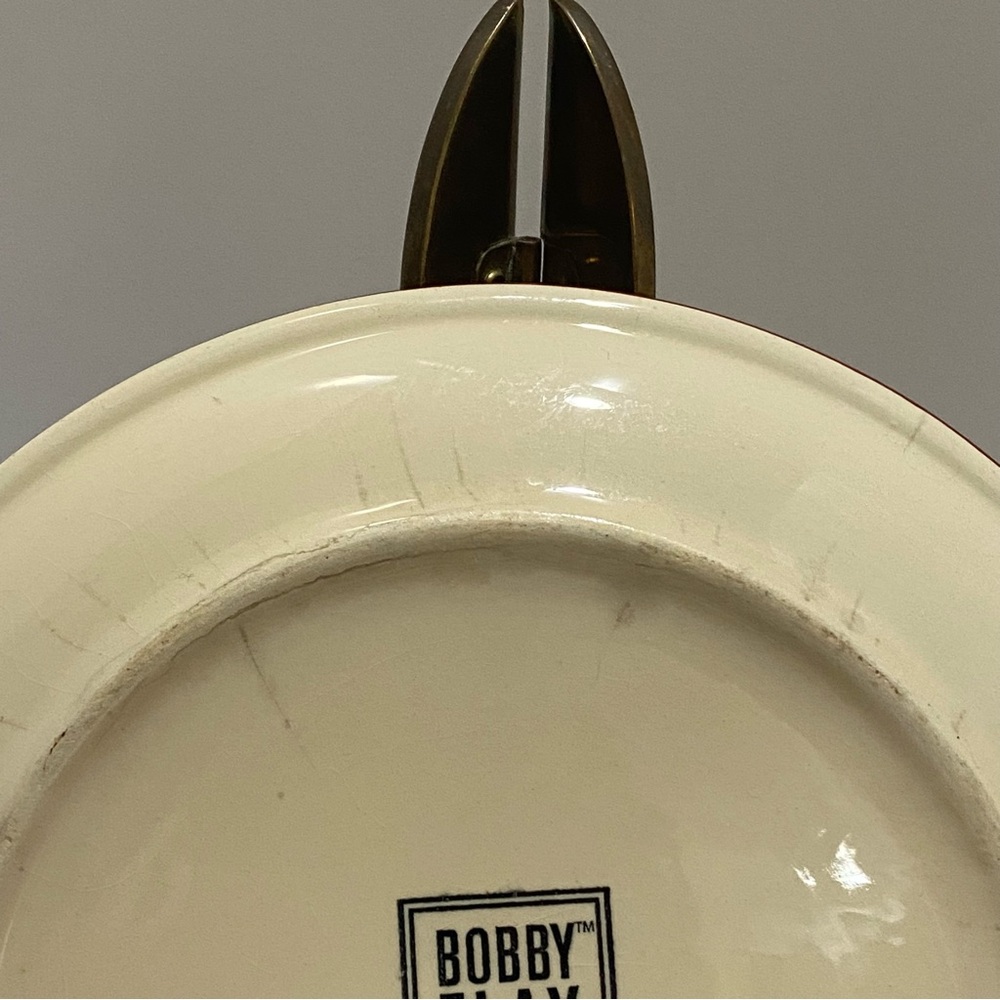 Bobby Flay Seville Red 8" Salad Plates Set of 2 Hand Painted Mediterranean - Picture 5 of 7